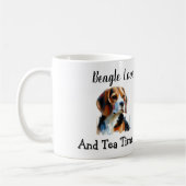  Pet Tea Time Brown beagle Personalize コーヒーマグカップ (左)