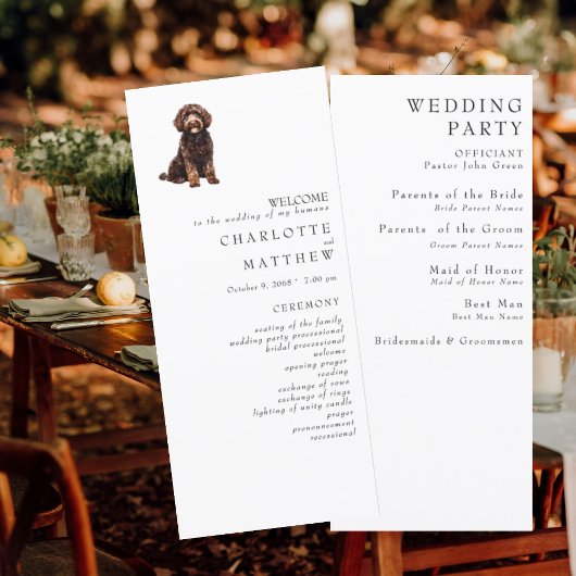 Pet White Wedding Program