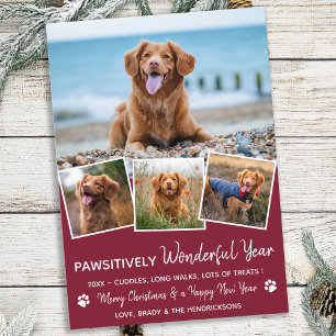 Pet Year in Review Red Dogフォトコラージュ シーズンカード