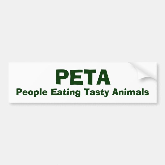 PETAの風味がよい動物を食べている人々 バンパーステッカー (正面)