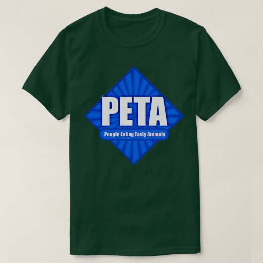 PETAピープル食べズのおいしい動物 Tシャツ (デザイン正面)