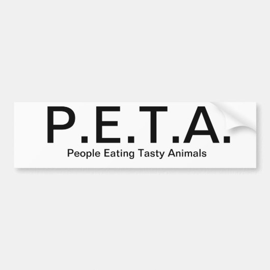 PETA バンパーステッカー (正面)