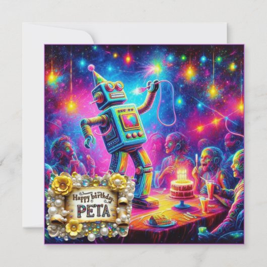 PETA ~ バースデーカード ~ ロボット ~ (正面)