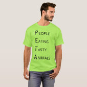 PETA -風味がよい動物を食べている人々 Tシャツ (正面フル)