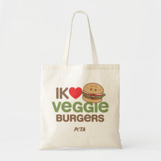 PETA Ik [love] veggie burgers トートバッグ