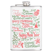 Petaca con diseño navideño para caballeros フラスク (正面)