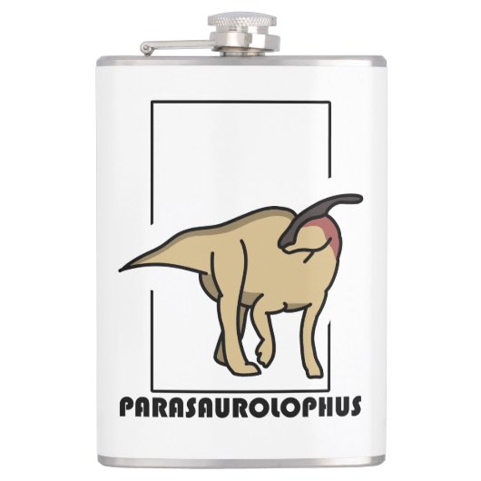 Petaca diseño dinosaurio Parasaurolophus フラスク (正面)