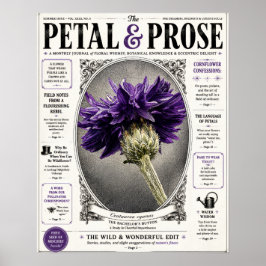 Petal and Prose アンティークな花の雑誌の表紙 ポスター