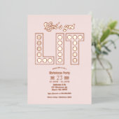 Petal Glow レトロクリスマスパーティー Let's Get Lit 箔招待状 (立ち正面)
