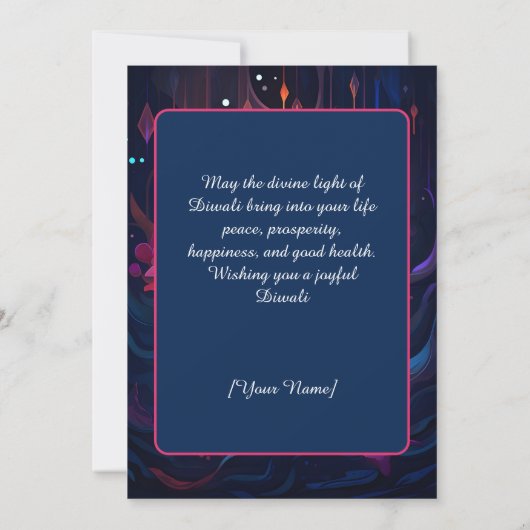 Petal Light Wishes Diwali card 招待状 (裏面)