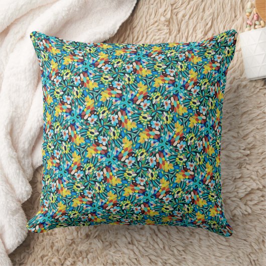 Petal Party Pattern Throw Pillow クッション (ブランケット)