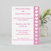 Petal Pink Foil招待状の8ビットハート 箔招待状 (立ち正面)