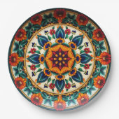 💀🎉Petal Prism Plate Doom Día de los Muertos ペーパープレート (正面)