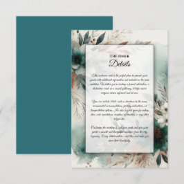 Pétalas de azul-bronze em flor de casamento エンクロージャーカード