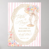 Petals and Prosecco Bow Bridal Shower Welcome ポスター (正面)