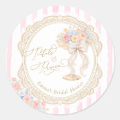 Petals and Prosecco Bridal Shower ラウンドシール (正面)