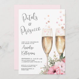 Petals And Prosecco Bridal Shower 招待状