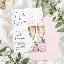 Petals And Prosecco Bridal Shower 招待状