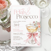 Petals and Prosecco Floral Champagne Bridal Shower 招待状
