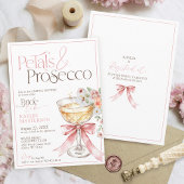 Petals and Prosecco Floral Champagne Bridal Shower 招待状