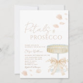 Petals and Prosecco Ivory Bow Bridal Shower  招待状 (正面)