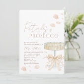 Petals and Prosecco Ivory Bow Bridal Shower  招待状 (スタンド正面)
