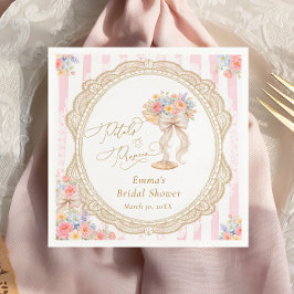 Petals and Prosecco Pink and Gold Bridal Shower  スタンダードカクテルナプキン