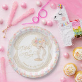 Petals and Prosecco Pink and Gold Bridal Shower ペーパープレート (パーティー)