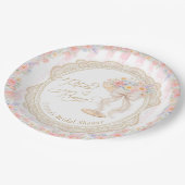 Petals and Prosecco Pink and Gold Bridal Shower ペーパープレート (アングル)