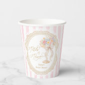 Petals and Prosecco Pink and Gold Bridal Shower 紙コップ (正面)