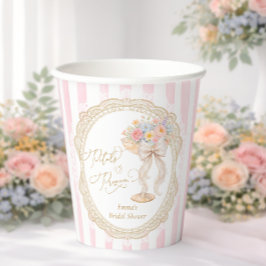 Petals and Prosecco Pink and Gold Bridal Shower 紙コップ
