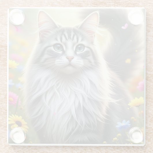 Petals And Purrs ガラスコースター (裏面)