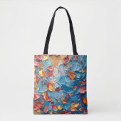 Petals in Motion – Expressive Abstract Floral トートバッグ (正面)
