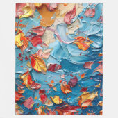 Petals in Motion – Expressive Abstract Floral フリースブランケット (正面)