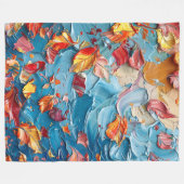 Petals in Motion – Expressive Abstract Floral フリースブランケット (正面(横))