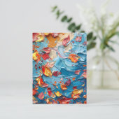 Petals in Motion – Expressive Abstract Floral ポストカード (スタンド正面)