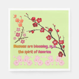 Petals in Pink Harmony light green スタンダードランチョンナプキン