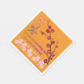 Petals in Pink Harmony orange スタンダードランチョンナプキン (角)