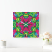 Petals Kaleidoscope スクエア壁時計 (ホーム)