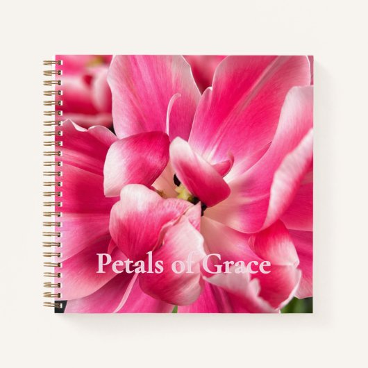 Petals of Grace | Blush Tulip Dreams Floral Spiral ノートブック (正面)