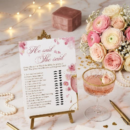 Petals, Pearls & Prosecco ヒア・セッド・シー・セッド・ゲーム 招待状