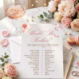 Petals, Pearls & Prosecco ヒア・セッド・シー・セッド・ゲーム 招待状
