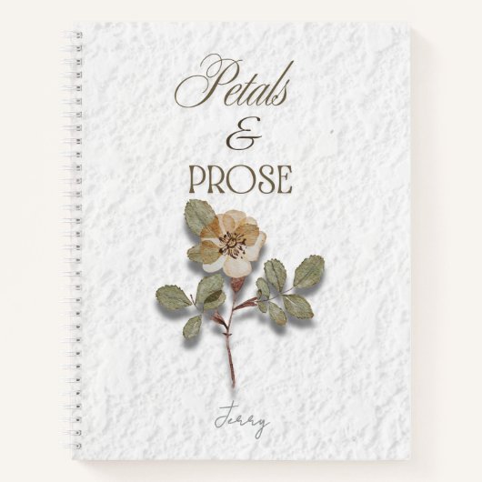 Petals & Prose Personalized Floral  ノートブック (正面)