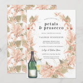 Petals & Prosecco | フラワーチャペンブライダルシャワー 招待状 (正面/裏面)