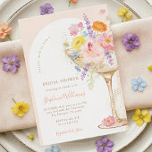 Petals & Prosecco Arch Bridal Shower Invitation 招待状