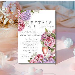 Petals & Prosecco Bridal Shower floral  招待状