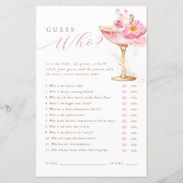 Petals & Prosecco Bridal Shower Guess Who Game