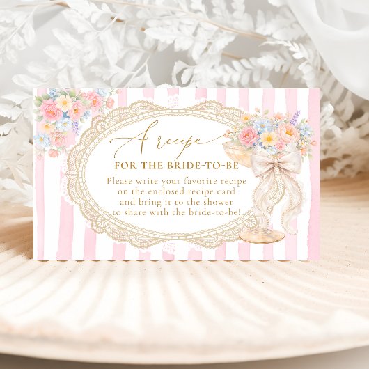 Petals Prosecco Bridal Shower Recipe Request エンクロージャーカード