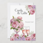 Petals & Prosecco "Cards & Gifts" Sign  招待状 (正面)
