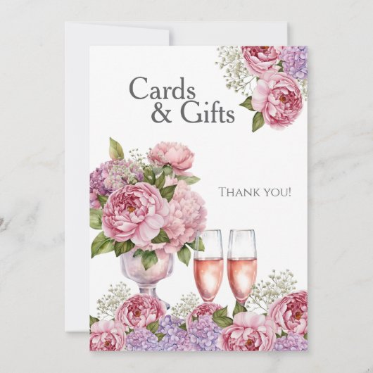 Petals & Prosecco "Cards & Gifts" Sign  招待状 (裏面)